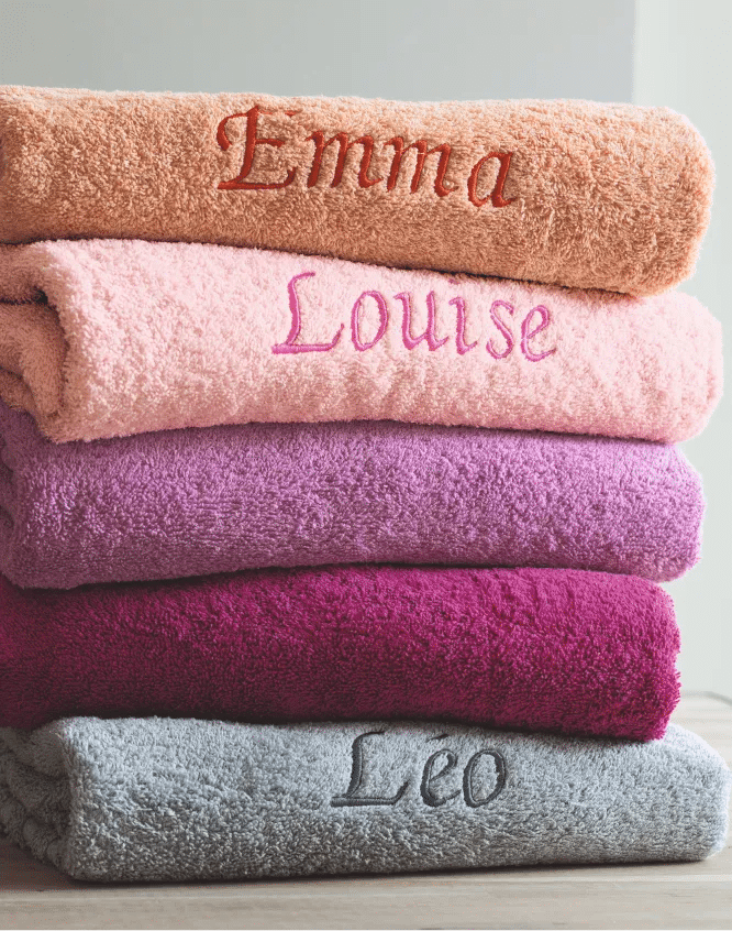 Linge de bain à broder
