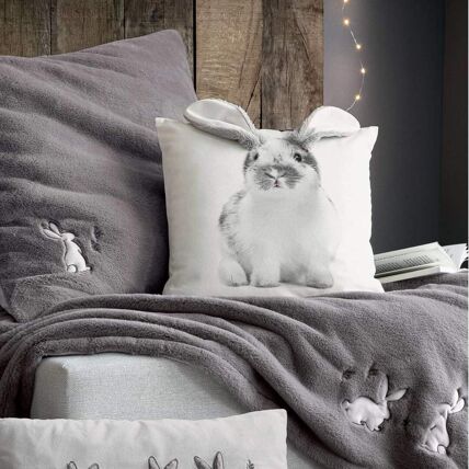 Housse de coussin lapin