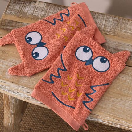 2 gants de toilette