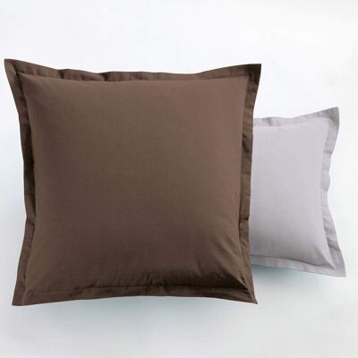 Unis taie d'oreiller bicolore