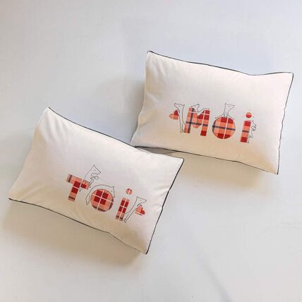 2 taies d'oreiller