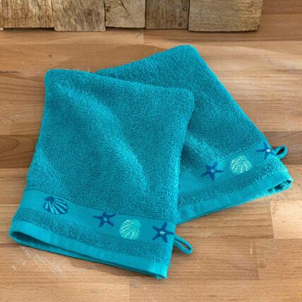 2 gants de toilette