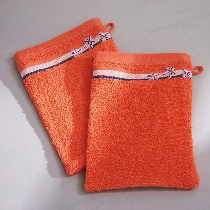 2 gants de toilette