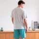 Pyjama short gris chiné-5