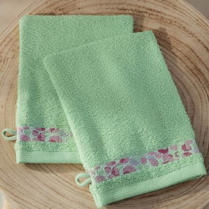 2 gants de toilette