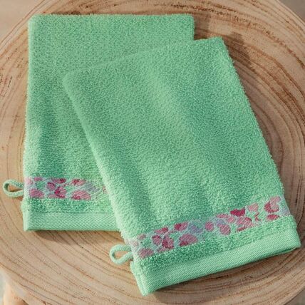 2 gants de toilette