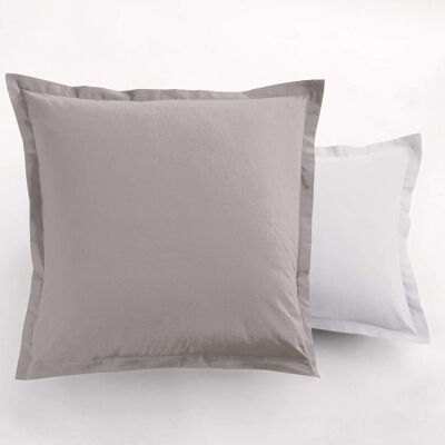 Unis taie d'oreiller bicolore
