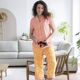 Pantalon 7/8eme abricot-1