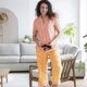 Pantalon 7/8eme abricot-2