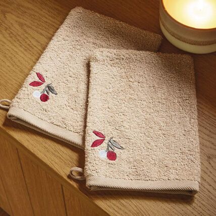 2 gants de toilette